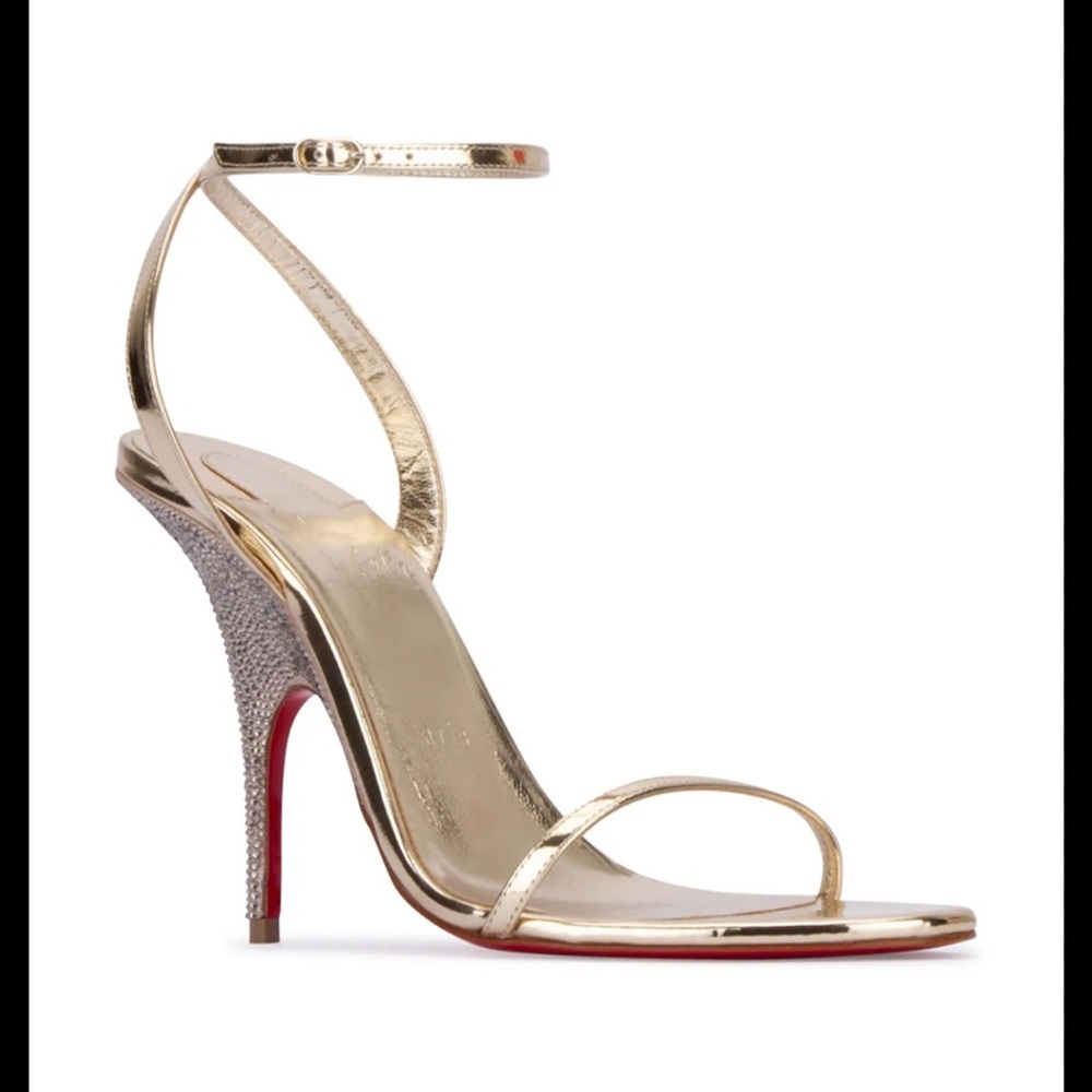 Christian Louboutin Gold Arch Queen Heel with crystals